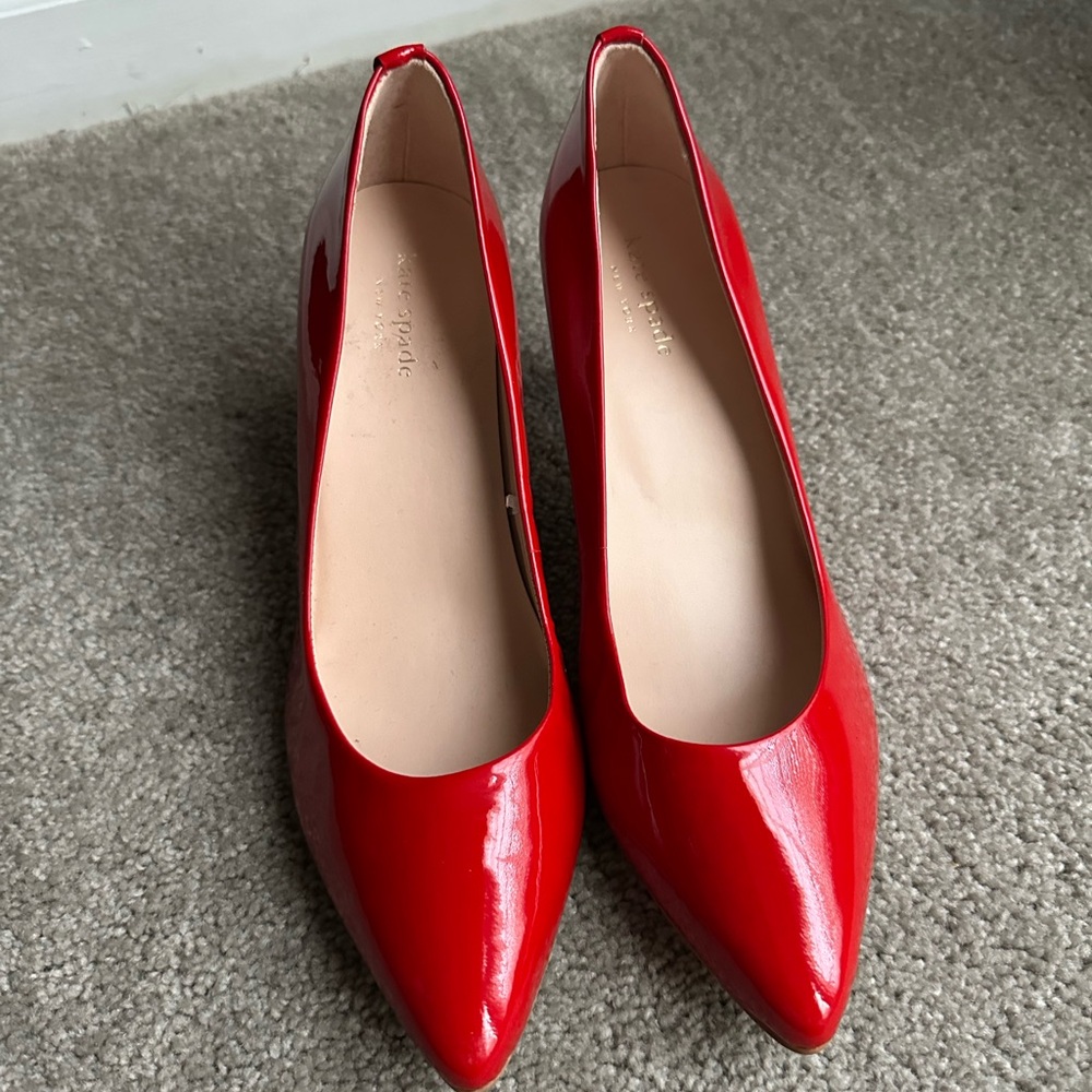 Kate Spade New York Vida Heels Women’s Patent Leather Red Pumps Size‎ 8.5